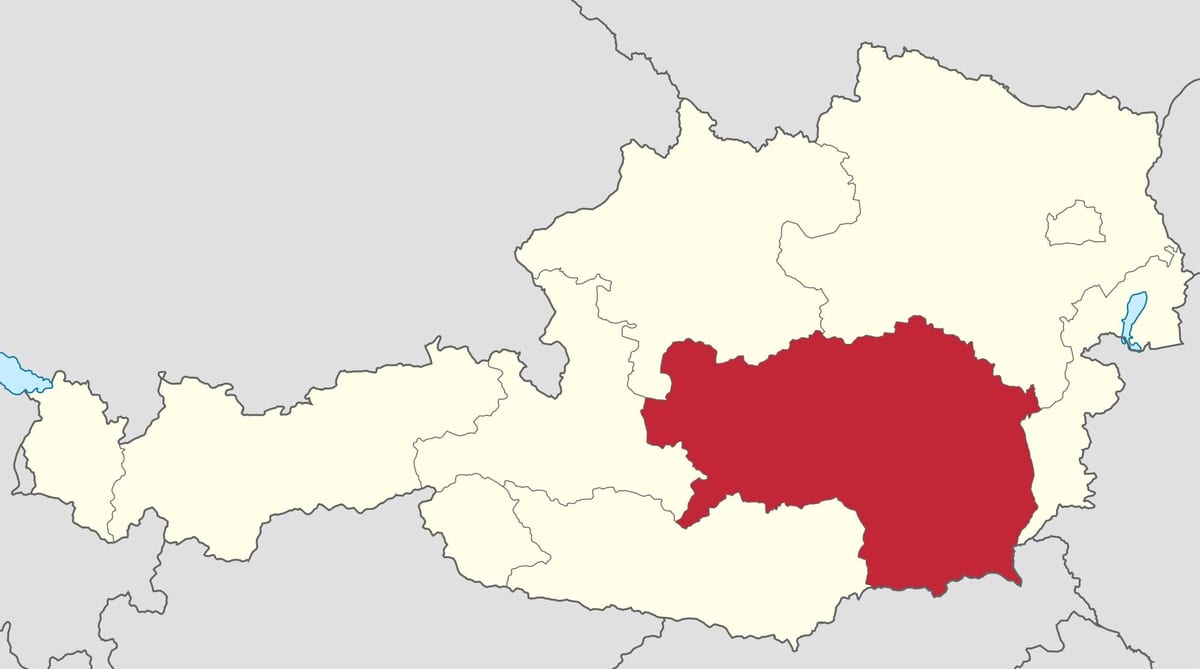 mapa štajersko v rakúsku