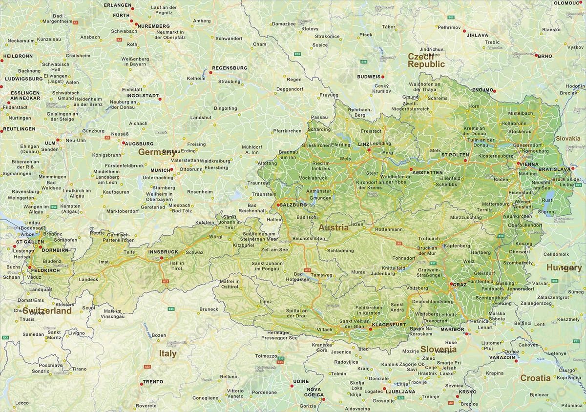 mapa bruck rakúsko