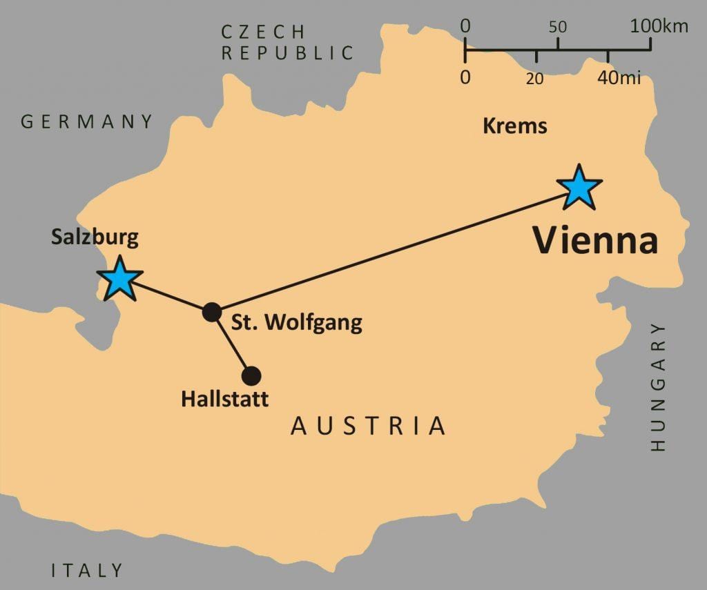 mapa halštatskej rakúsko 