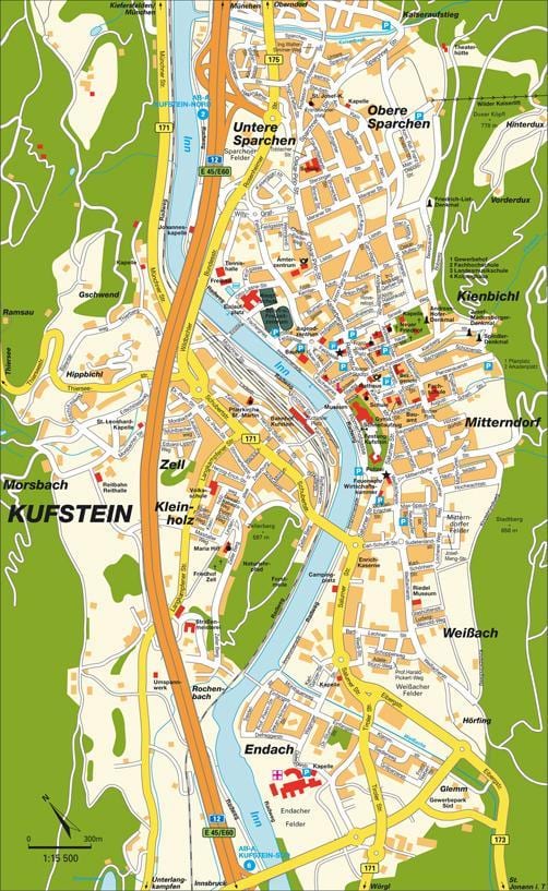 mapa kufstein rakúsko
