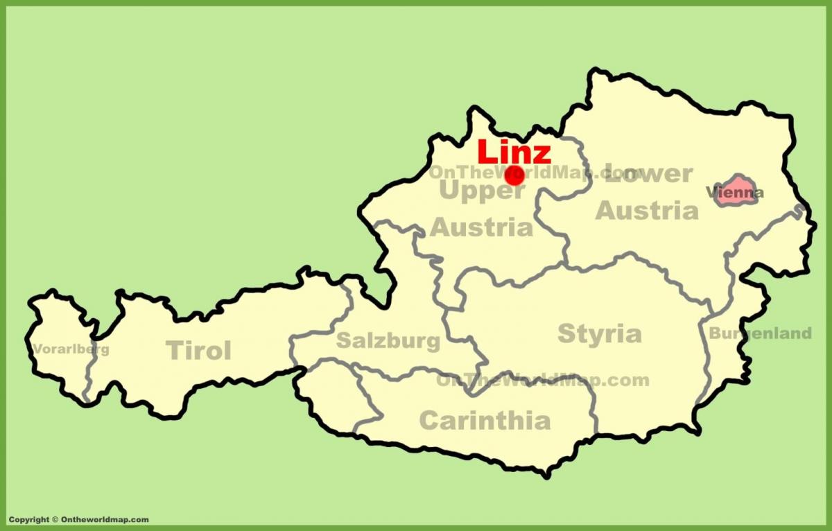 mapa linz rakúsko