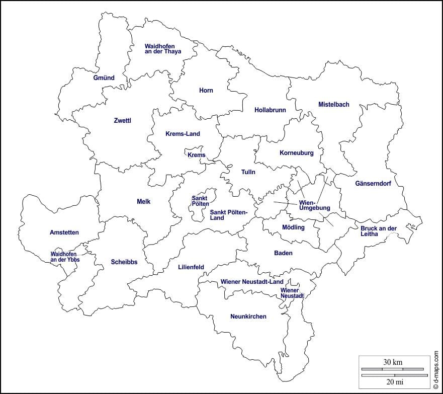 mapa modling rakúsko
