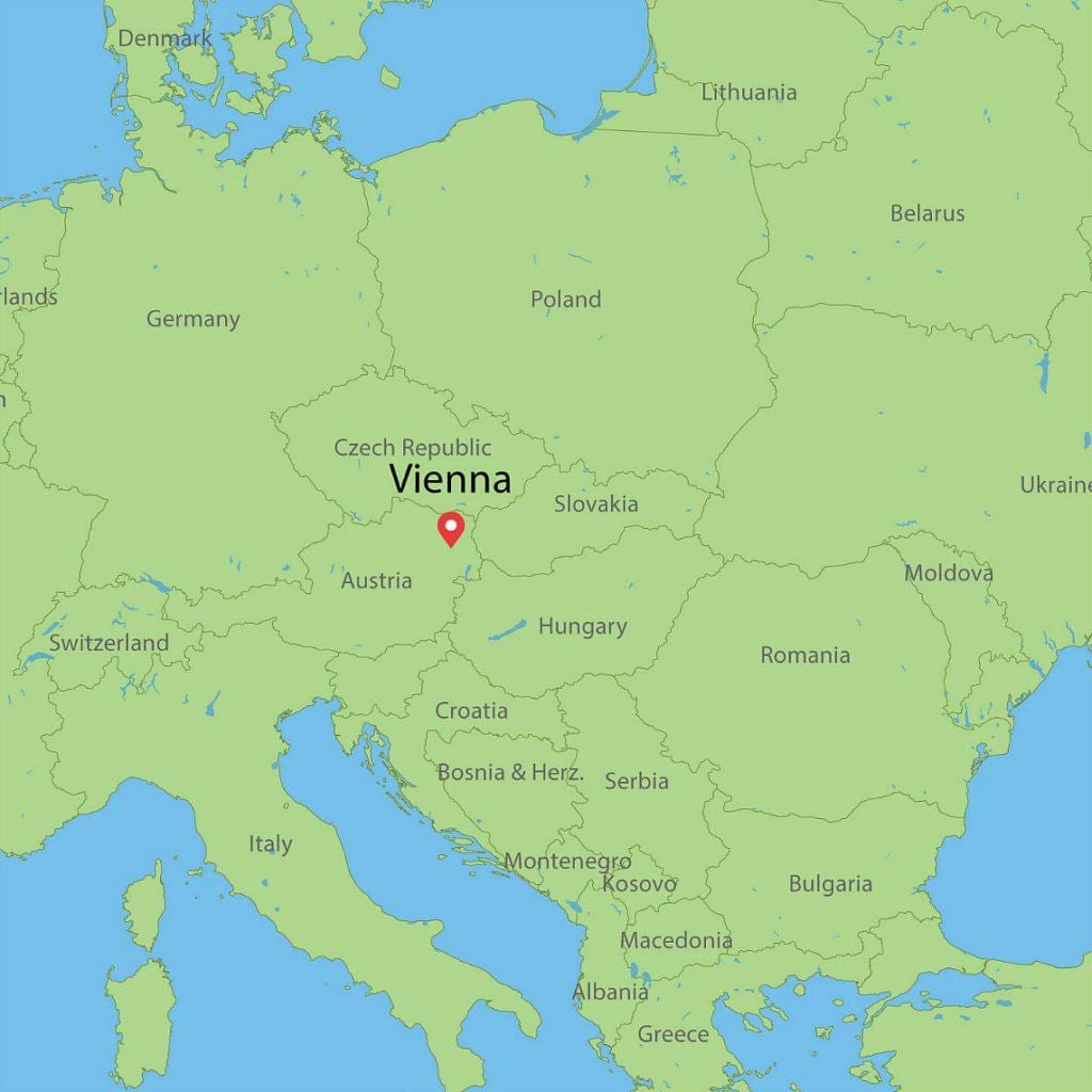 rakúska krajina vo svete mapu