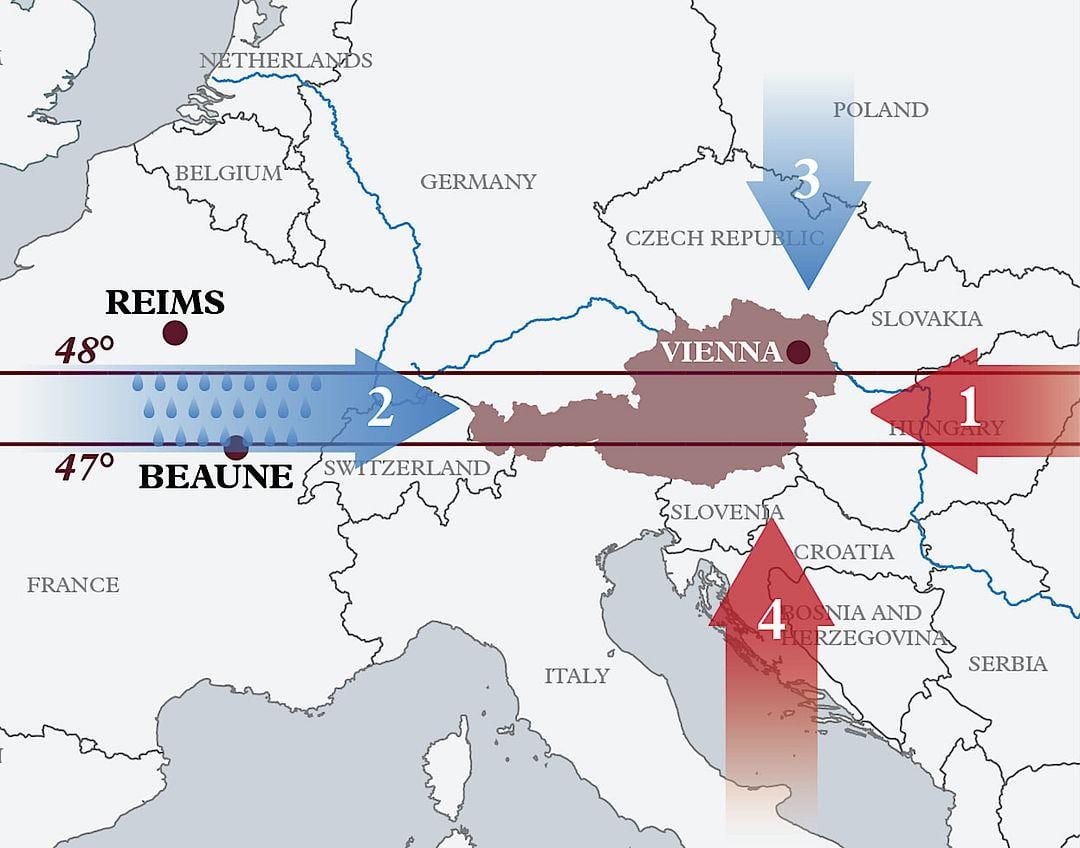 mapa rakúska klímy