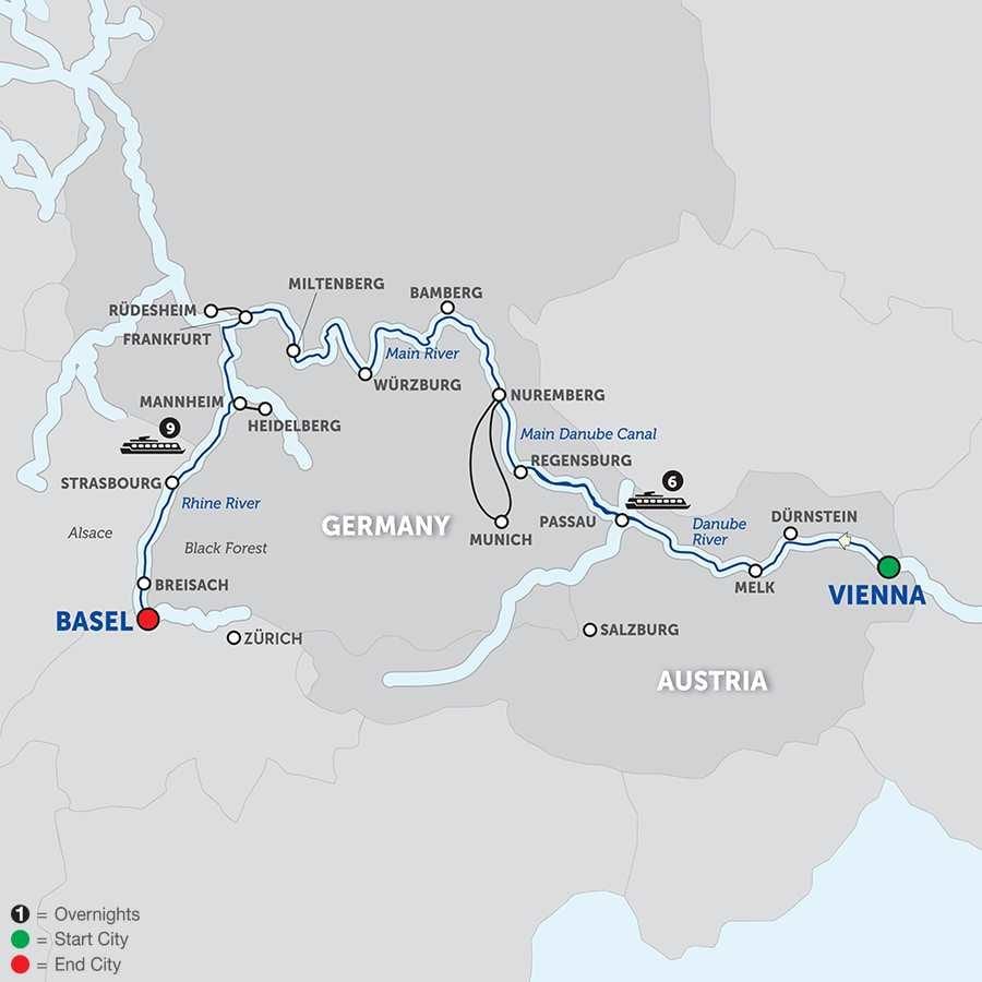 mapa rakúska rieka