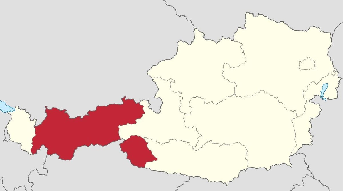 tirol, rakúsko mapu