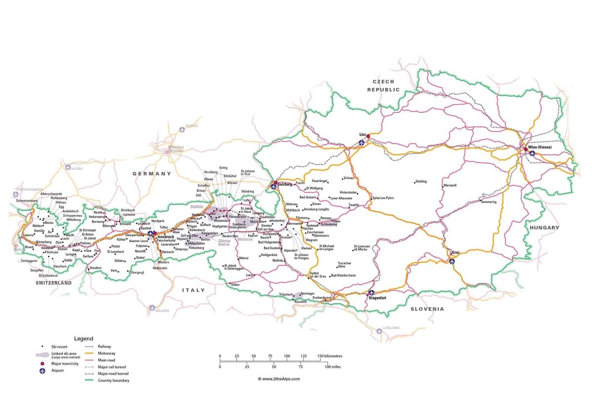 mapa rakúsku diaľničnú známku