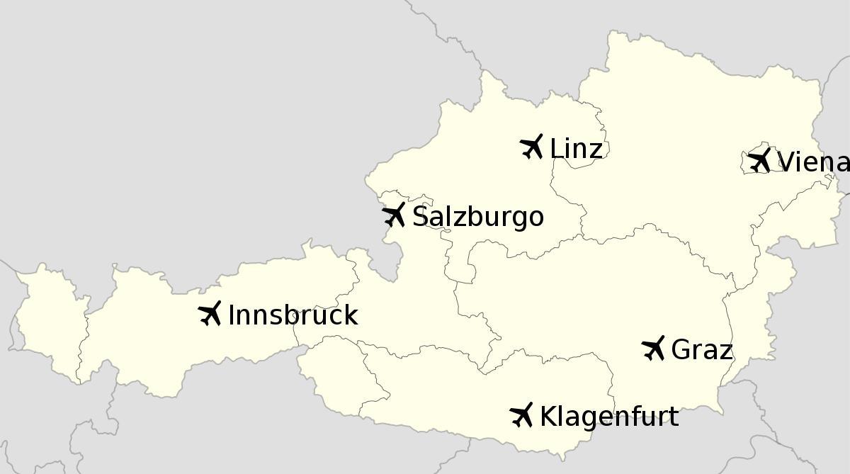 letiská v rakúsku mapu