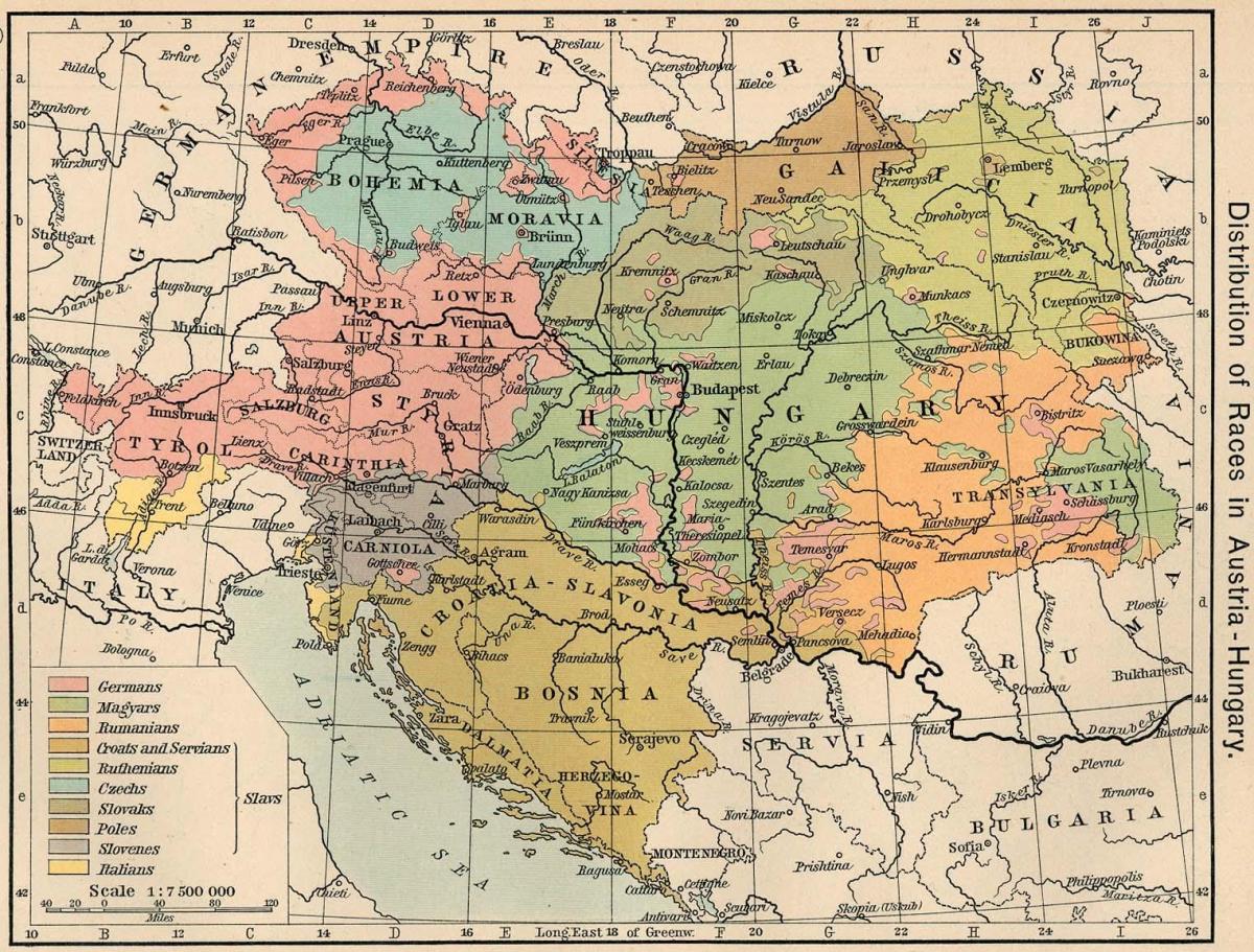 rakúsko maďarsko mapa 1900