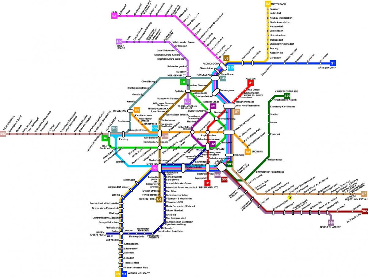 rakúsko metro mapu