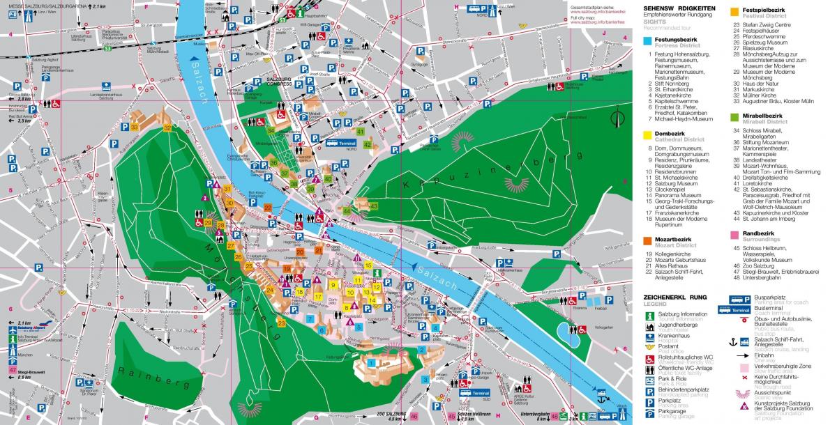 mapa turistických máp salzburg rakúsko