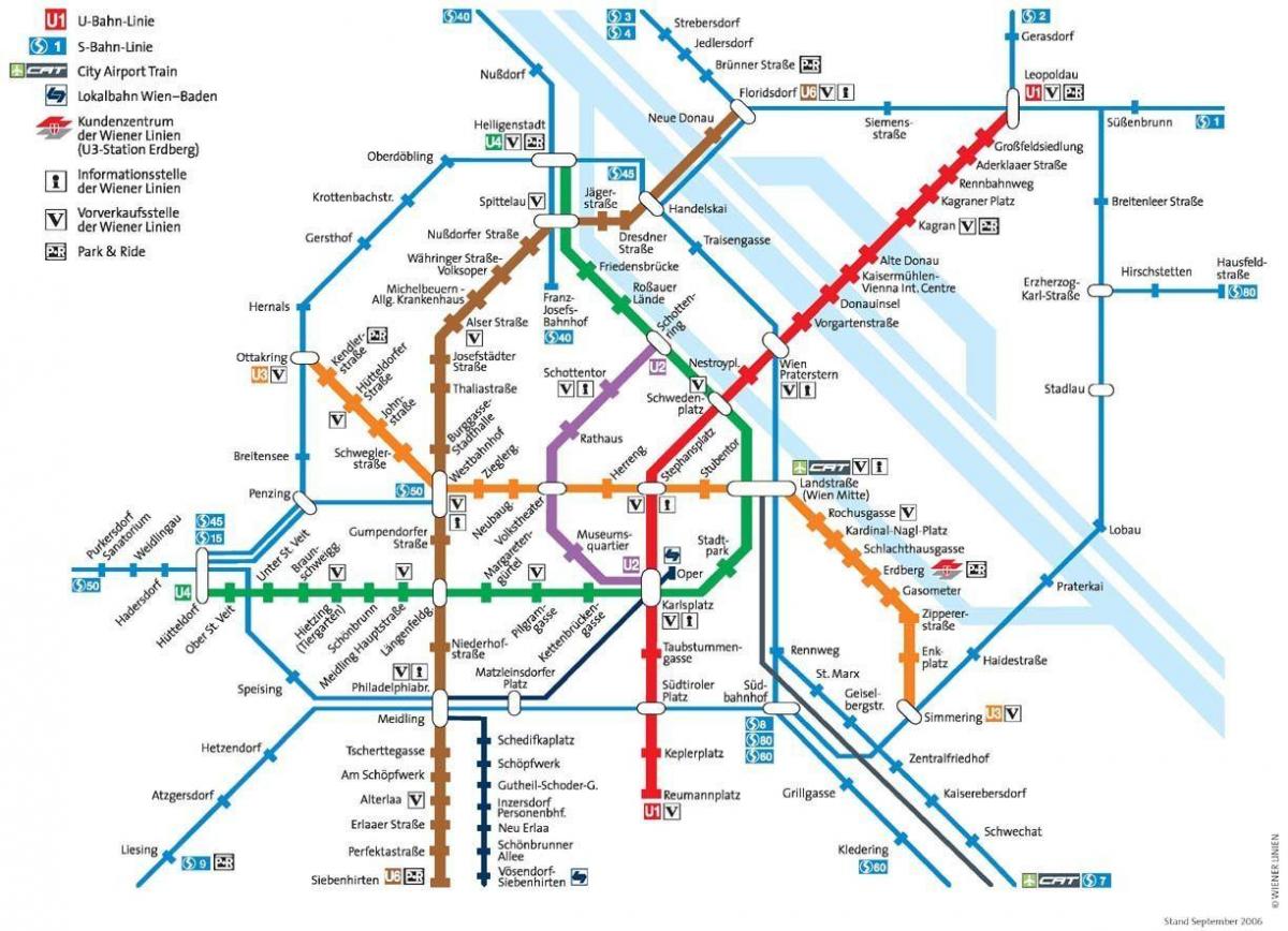 viedeň rakúsko metro mapu