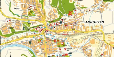 Mapa amstetten, rakúsko