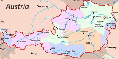 Mapa eisenstadt, rakúsko
