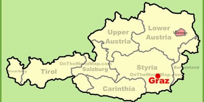 Mapa graz rakúsko