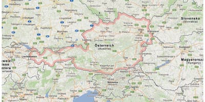 Mapa rakúska a susedných krajín