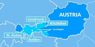 Mapa mapa regióne rakúsko tirolsko