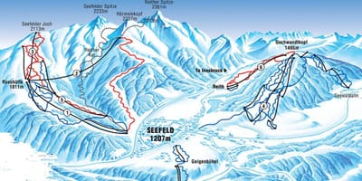 Mapa seefeld rakúsko