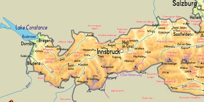 Mapa mayrhofen rakúsko