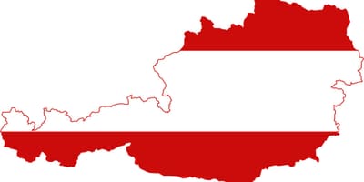 Rakúsko mapa vlajka