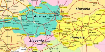 Rakúsko železničnú mapu
