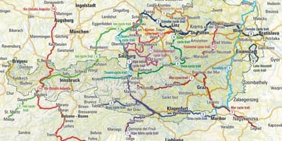 Mapa rakúska jazda na bicykli