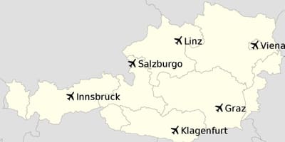 Letiská v rakúsku mapu