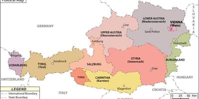 Mapa rakúska politické 