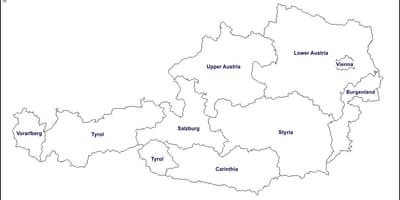 Prázdna mapa rakúsko