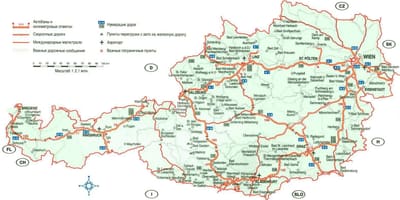Rakúsko cestovnej mape
