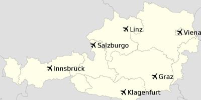 Letiská v rakúsku mapu