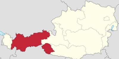 Rakúsko tirolsko mapu