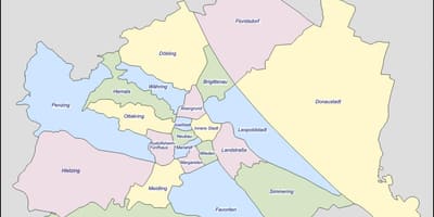 Mapa viedeň rakúsko okres 