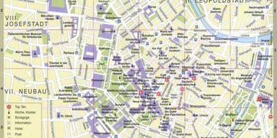 Mapa viedeň rakúsko turistické atrakcie