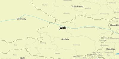 Mapa wels rakúsko